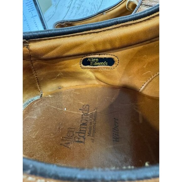 Allen Edmonds Wilbert Mens Leather Derby Shoes Size 9.5 With Red Laces - Picture 6 of 7